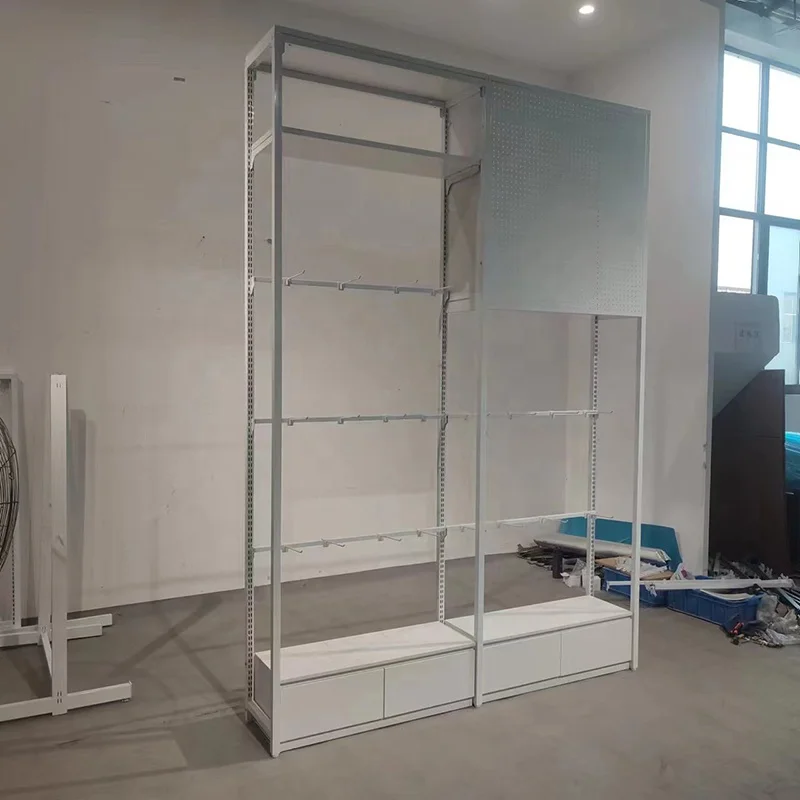 Cheap Custom Store retail shelving units Single Sided Supermarket Shelves Groceries Retail Metal display racks retail wall