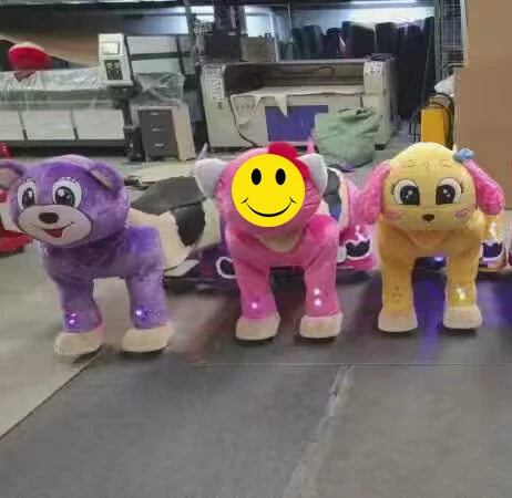 Funny Electric Walking Machine Coin-Operated Ride-On Toy Plush Stuffed Animal for Mall Use