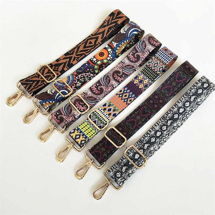 3.8 cm wide adjustable replacement shoulder bag handbag chain strap , fabric animal design camera purse crossbody bag straps