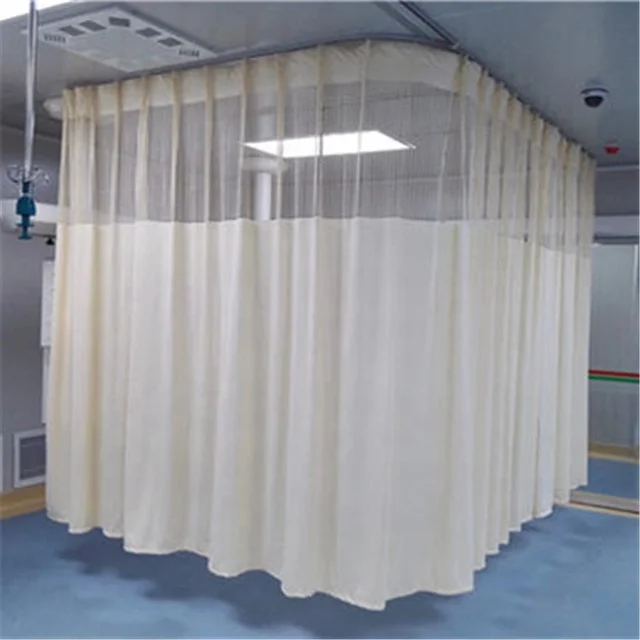 Factory supply washable IFR anti-bacteria ready made hospital bed screen curtain cubicle curtain for hospitals