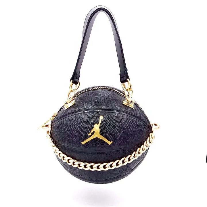 Hot Selling Mini Women Custom Logo Round Shape Handbag Basket Ball Purse Basketball Bags Handbags