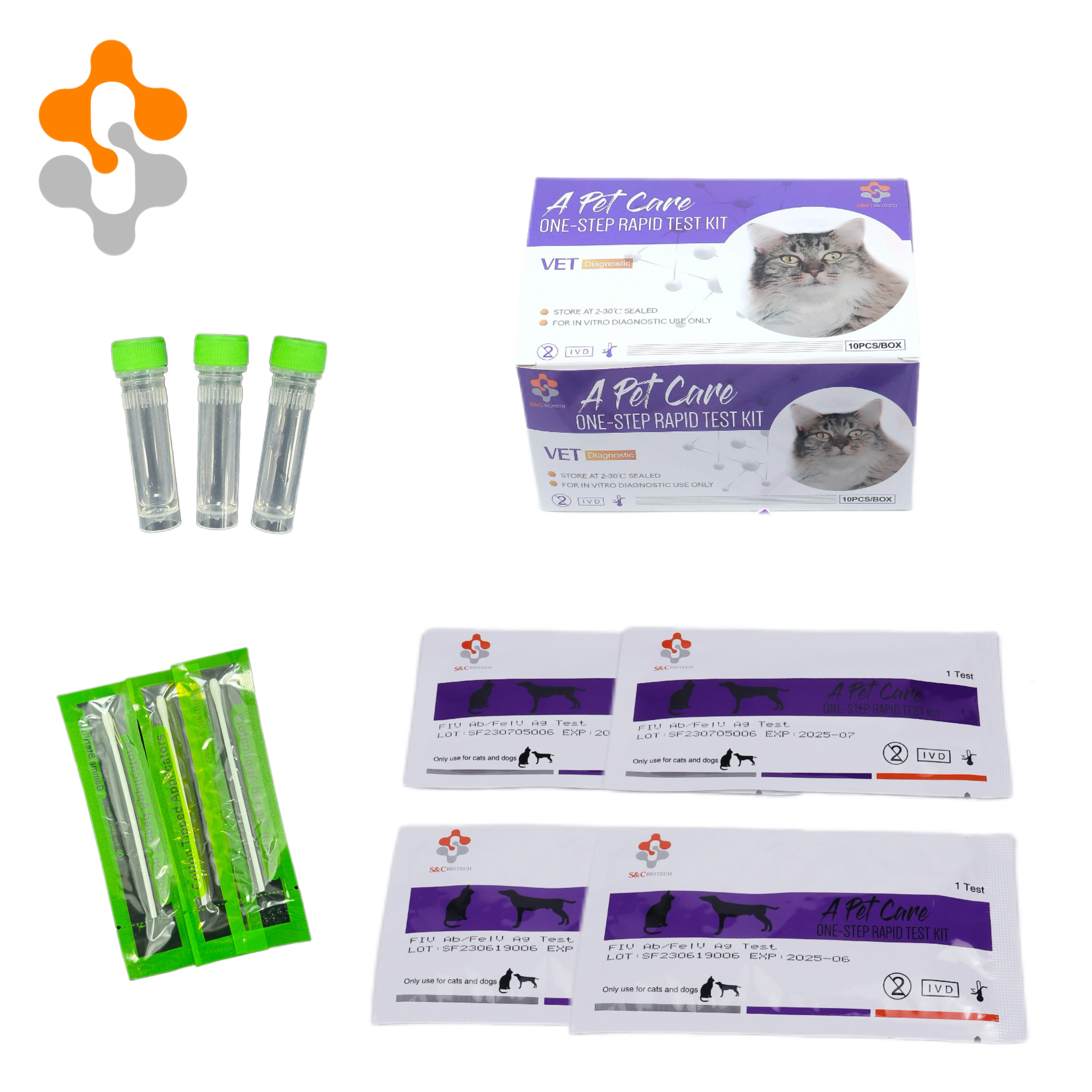 One Step Medical Diagnostic Equipment Feline Mycoplasma haemofilis  Animal Cat Pet Health Laboratory  Rapid Test Kits