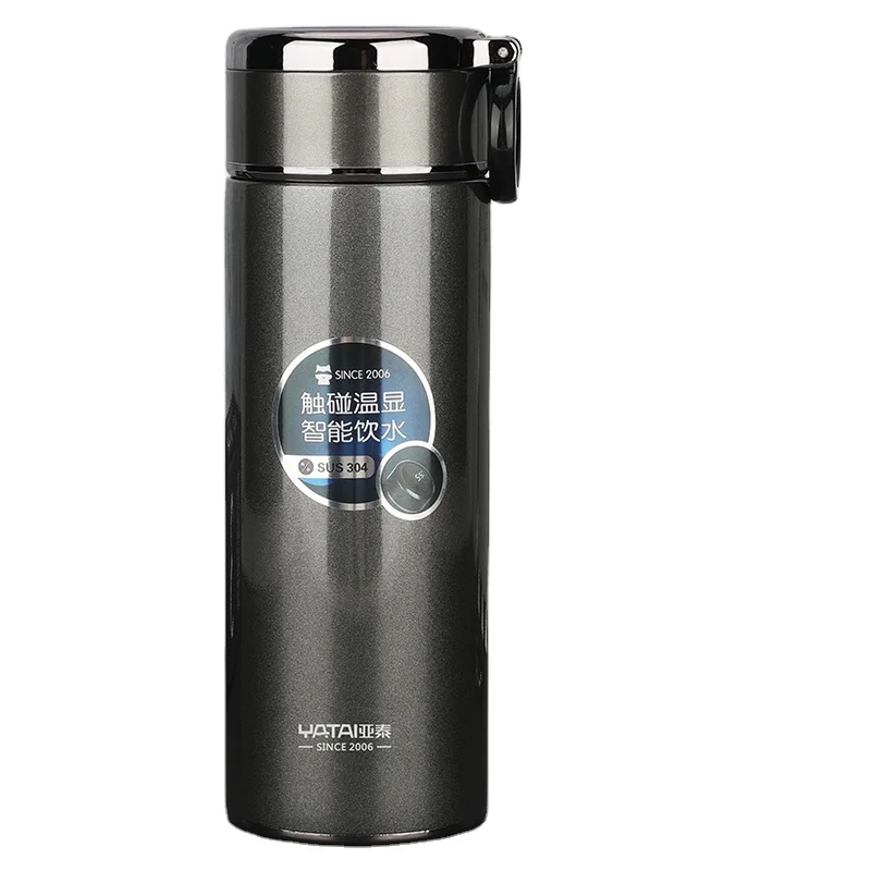 New 500 ml intelligent business type stainless steel thermal insulated thermos water bottle with LED display smart cup