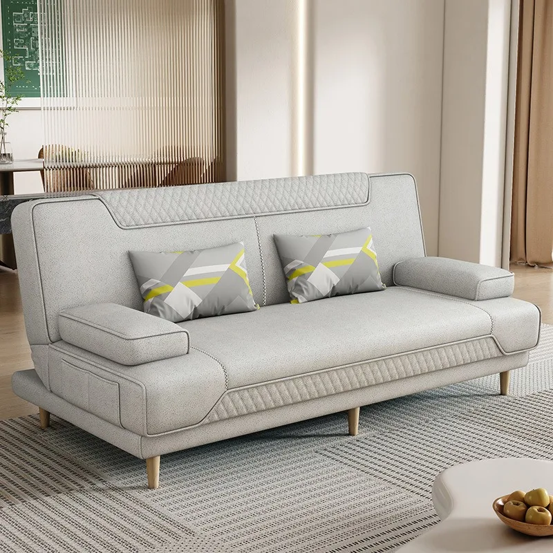 European Living Room Sofa Home Leisure Folding Couch for Living Room Furniture Modern Lazy Balcony Armrest Sofa Fabric Sleeper
