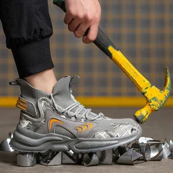 Steel Toe Boots Women Luminous design Work Sneakers Comfort Resistant Men Anti slip Safety Shoes