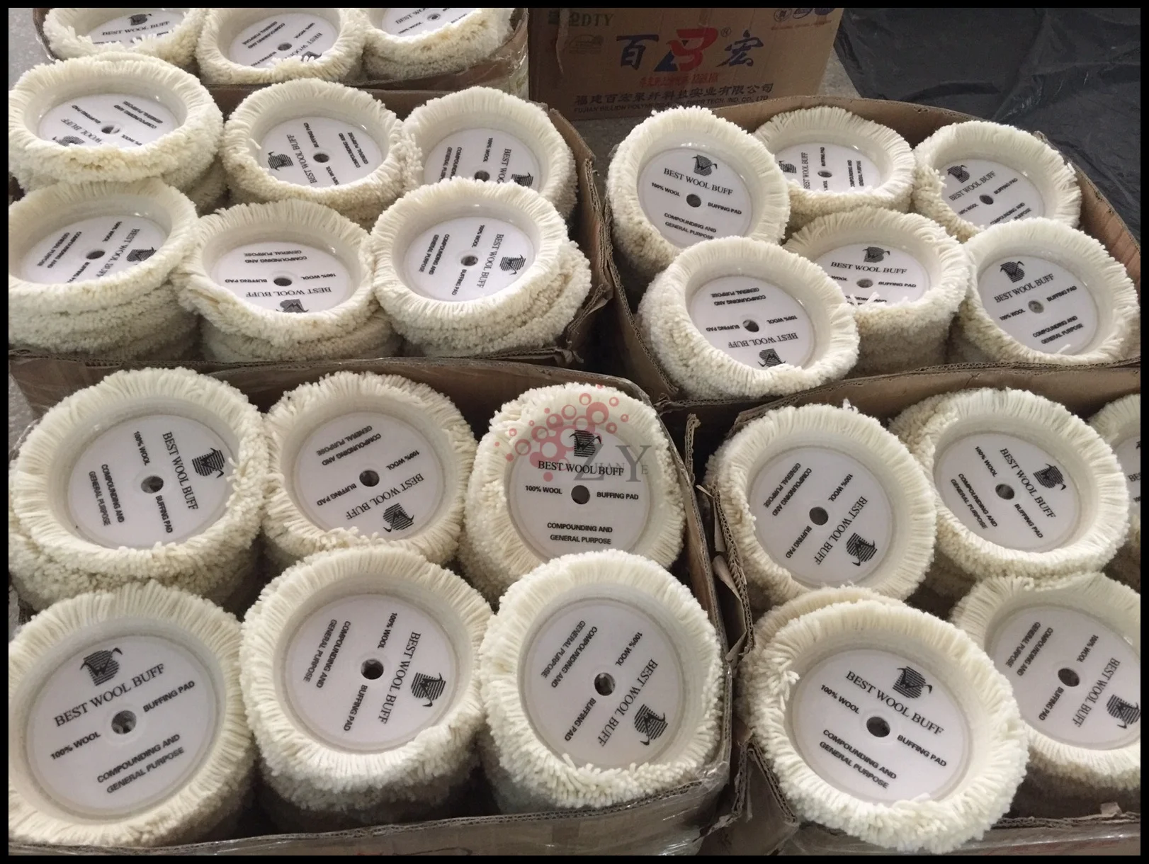 5 6 8 inch 100% Buffing Single Side artificial buffing Polishing Wool Pad For Car Polishing