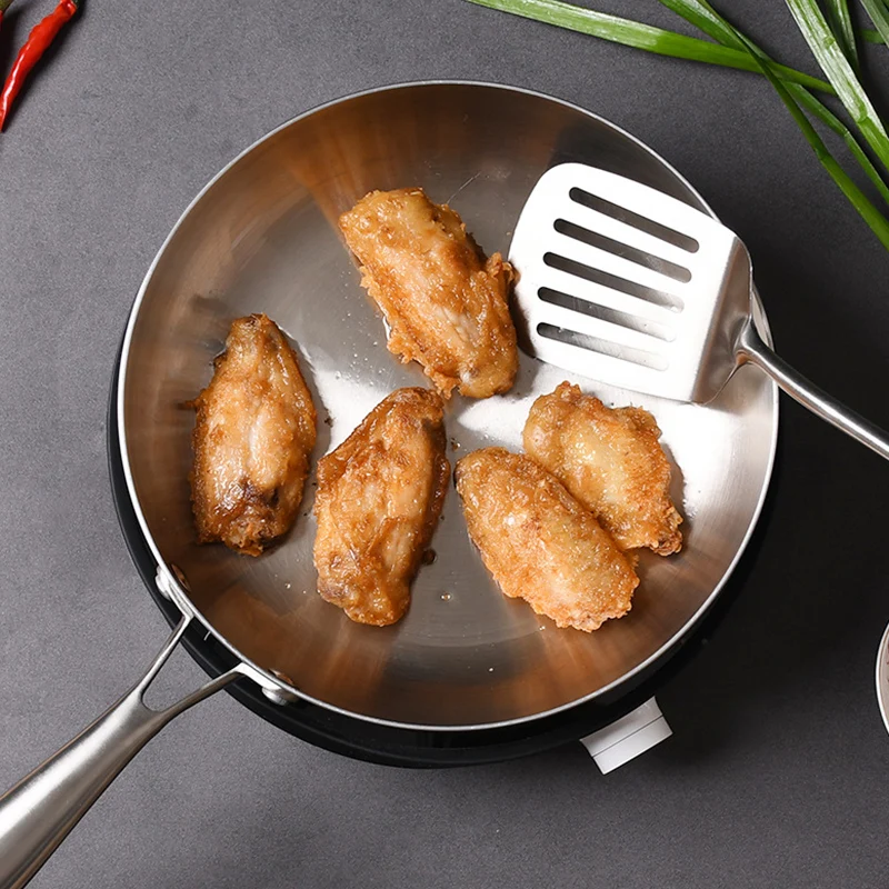 Meisite factory fry pan 304 stainless steel wok multi cooking nonstick sartenes wholesale kitchen wares korea frying panci