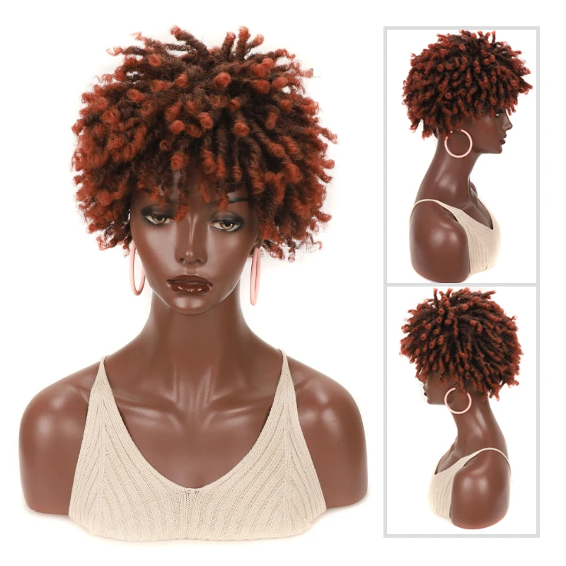 FH1013 Wig Wholesale Black and White Kinky Curly for Cosplay Halloween Christmas Party Afro Curly Synthetic Wigs