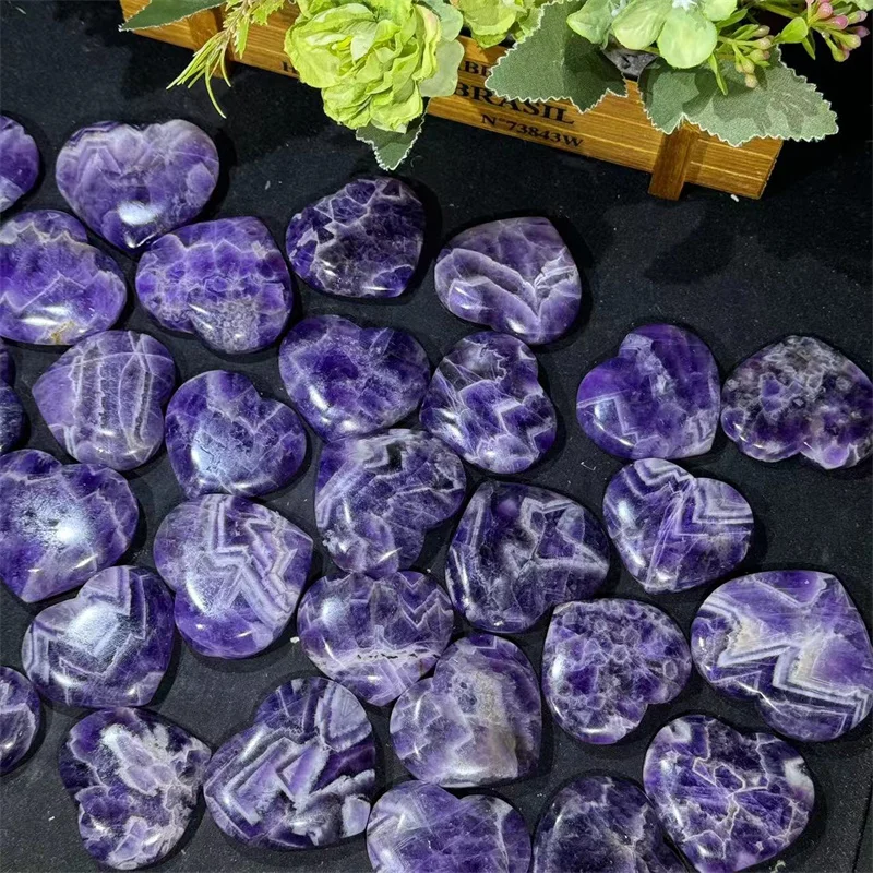 Wholesale Dream Amethyst Heart High Quality Healing Stone Dream Amethyst Heart for Gift