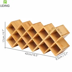 Criss-Cross 18-Jar Bamboo Countertop Spice Rack Organizer