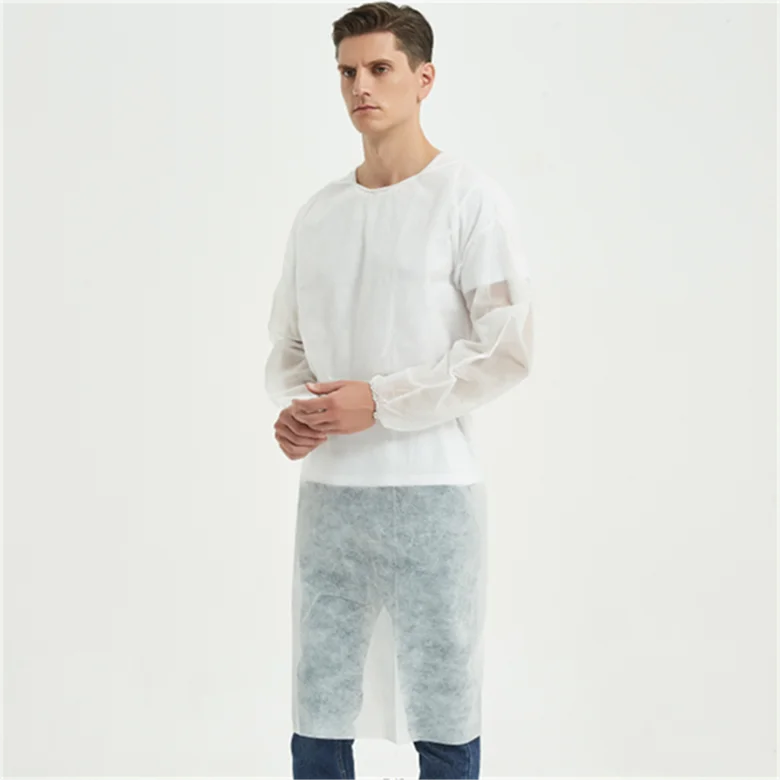 OEM custom fabric material hospital non woven pp pe sms disposable isolation gown for doctor