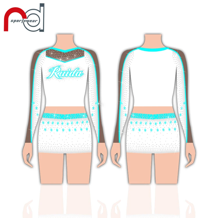 Custom Pretty Girl Cheer Dancing Wear With Skirt And Shorts  Stretchable Competition Cheerleading Uniforms