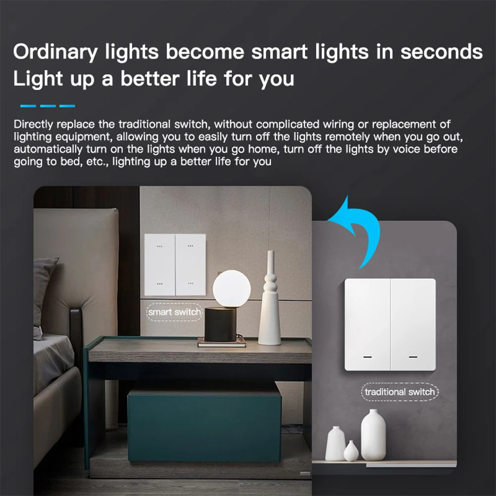 Mijia Bluetooth App Smart Home 3 Gang Smart Switch Light Alexa Voice Control Touch Glass Wall Wireless Electrical Switch