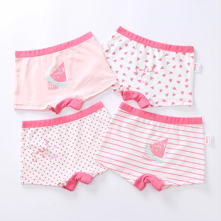 Модное нижнее белье из органического хлопка для малышей, трусики для маленьких девочек с мультяшным принтом