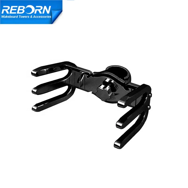 Reborn Pro3 Quick Release Boat Wakeboard Tower Rack Glossy Black Angle Free Installable Wakeboard Rack