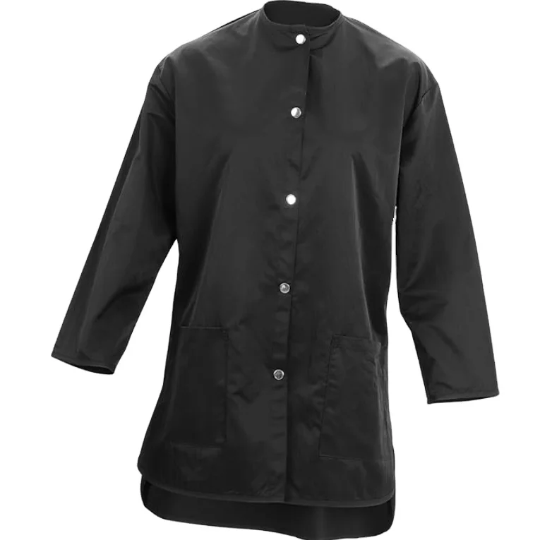 Black Smock Apron Massage Grooming Technician Hair Stylist Workwear Beauty Salon Hairdresser SPA Uniform Smock
