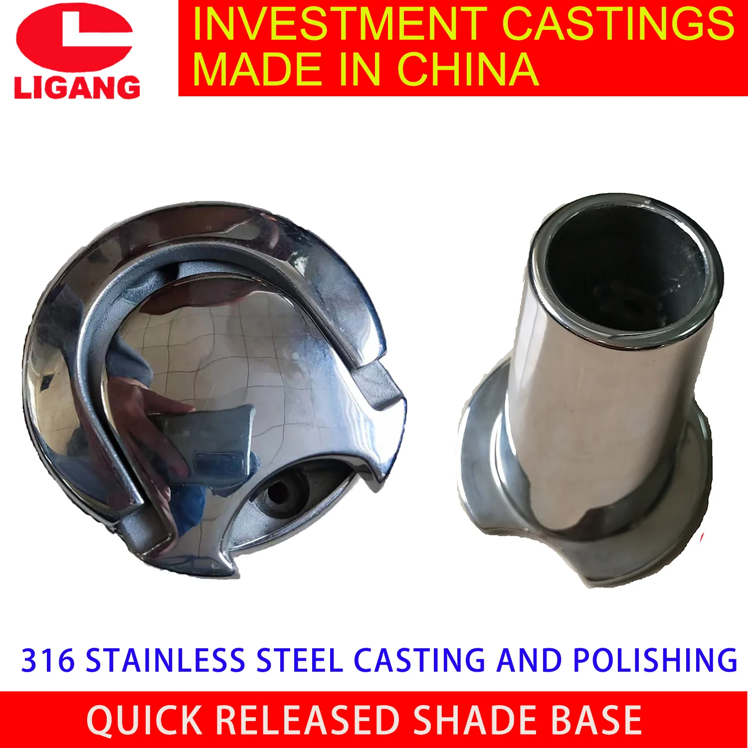 316L stainless steel marine hardware boat yacht  investment casting and mirror polished cleats and sun shade base