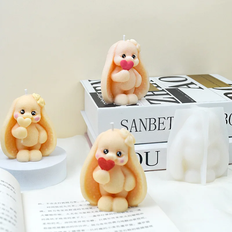 Early Riser 3D rabbit aromatherapy candle mold Korean ins ornaments cake baking silicone mold cross-border new products