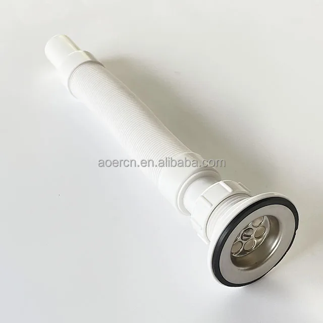 Factory Direct Pricing Plastic Drainer Pipe Bathroom Wash Basin Drain Hose Flexible Waste Drain Plastic Pipe