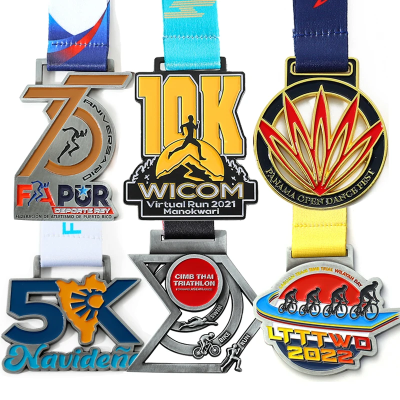 Design Your Own Custom Medal Zinc Alloy 3D Metal 5K Marathon Taekwondo Race Finisher Award Medals Sport With Ribbon