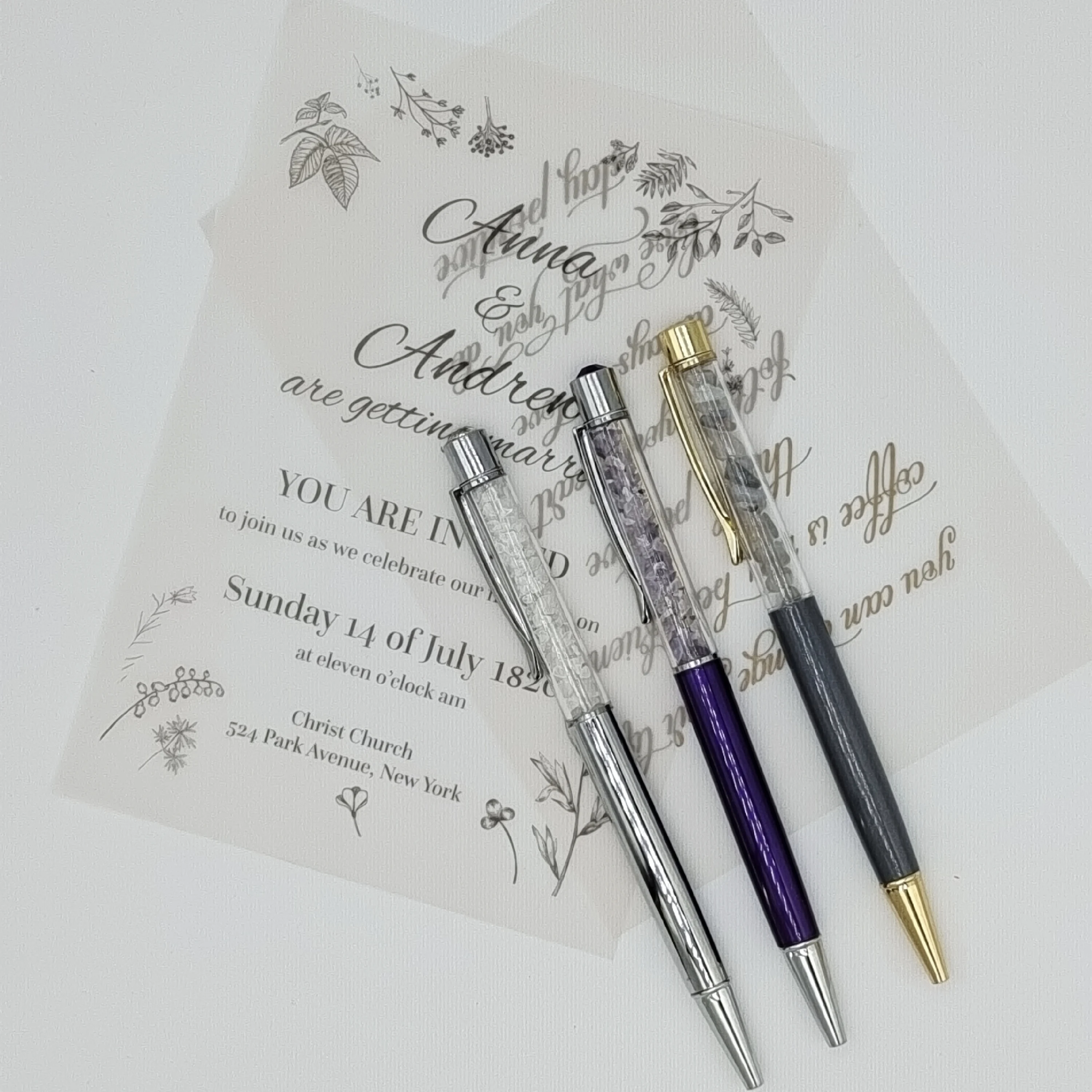 Advertising Souvenir China Crystal Office School Ballpoint Pen with Gemstone Chips