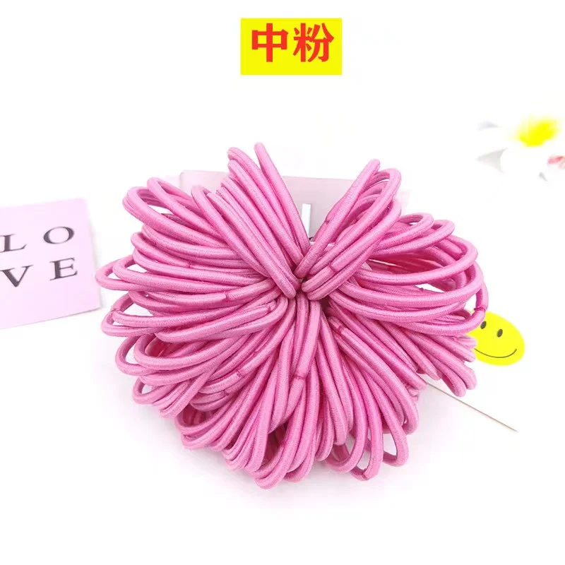 Wholesale 4mm Thickness High Elastic Rubber Hair Bands DIY Mix Colors Rubber Band For Women Hair Accessories