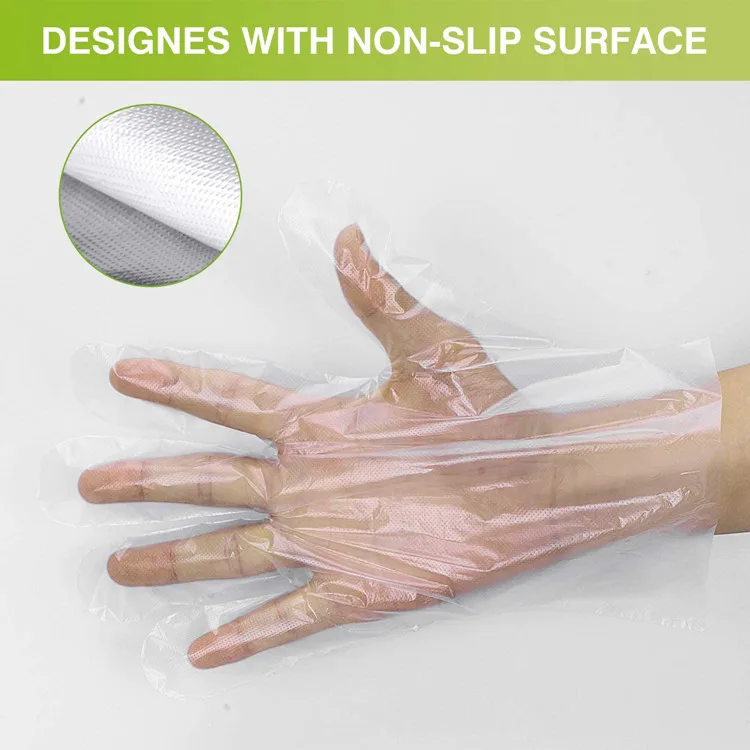 Hot Selling Restaurant Bbq Barbecue Food Grade Individually Packed Disposable Gloves Waterproof Transparent Plastic Pe Gloves
