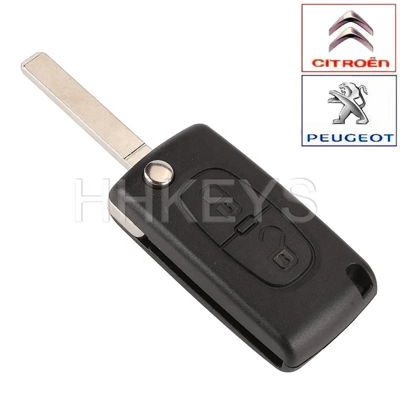 Hot Sale 2 Button VA2 Blade Remote Flip Key Housing for 307 C4 C5 Car Key Case With No Battery Place CE0523
