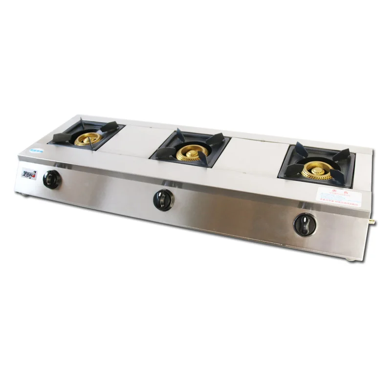 Уличная газовая столешница большого размера lpg 3 горелка вок газовая плита