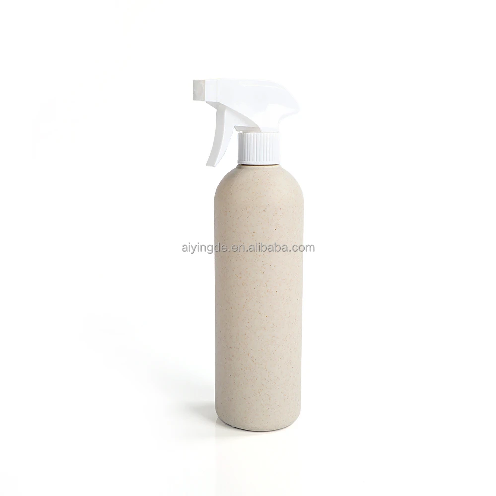 New Design 300ml Biodegradable Wheat Straw Packing Plastic Shampoo Bottle For Cosmetic Container With Trigger  Spray Mist