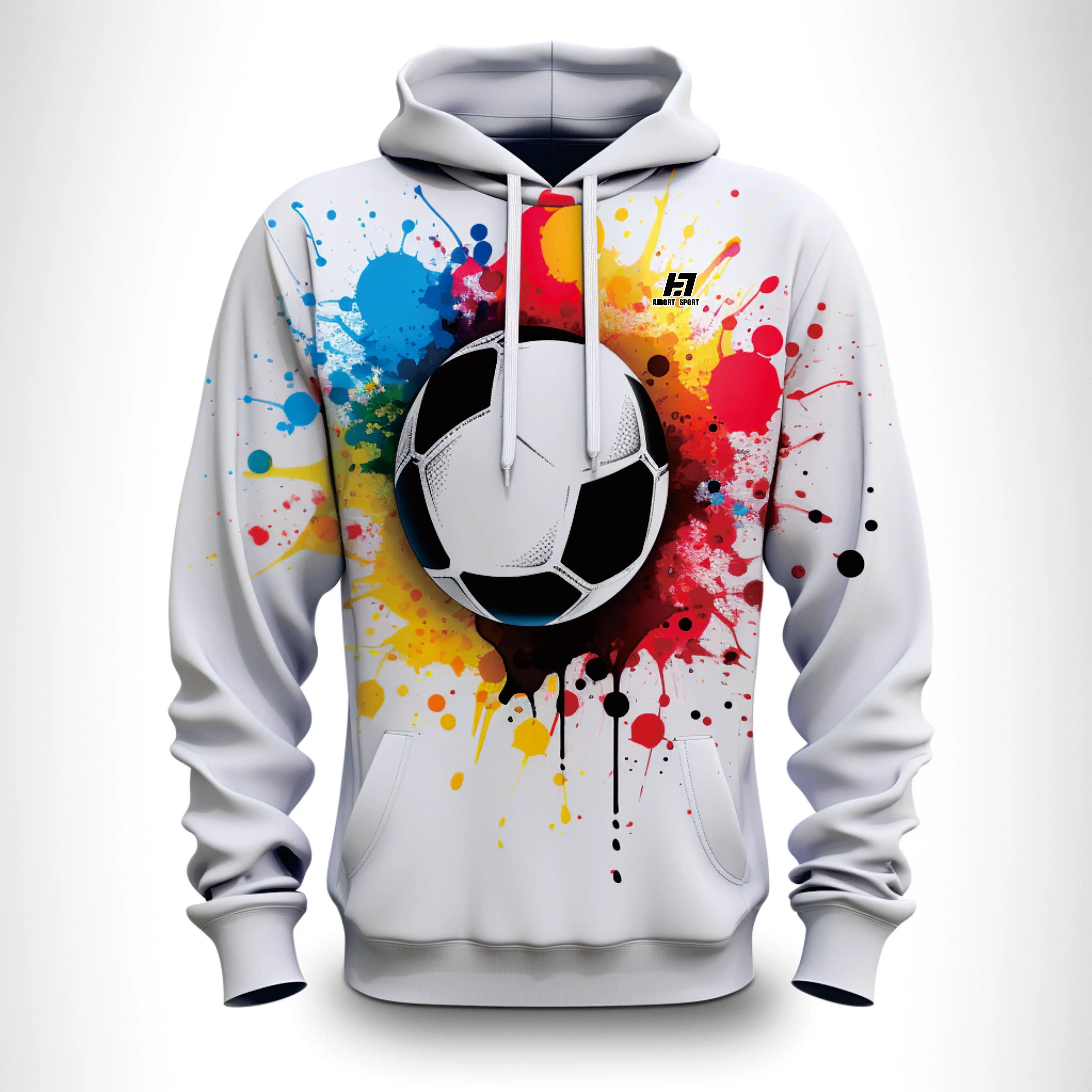 Aibort Wholesale Sublimation Custom Polyester Hoodie Personalized logo Couple Cloths Men Oversized Full Print Hoodie/