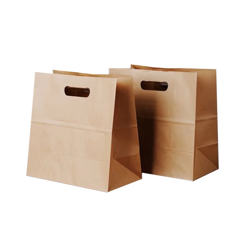 Machines making kraft paper bag wholesale kraft food packing bag with handle