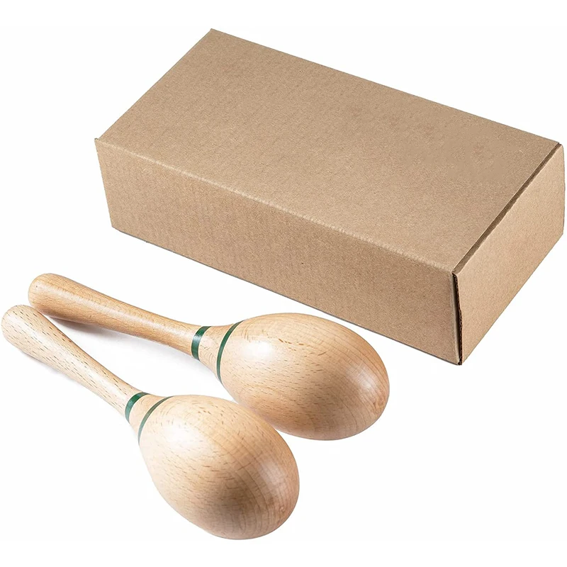 Wooden Varnish Sand Hammer Toy Kids Instrument Education Toy Musical Hand Shaker Maracas