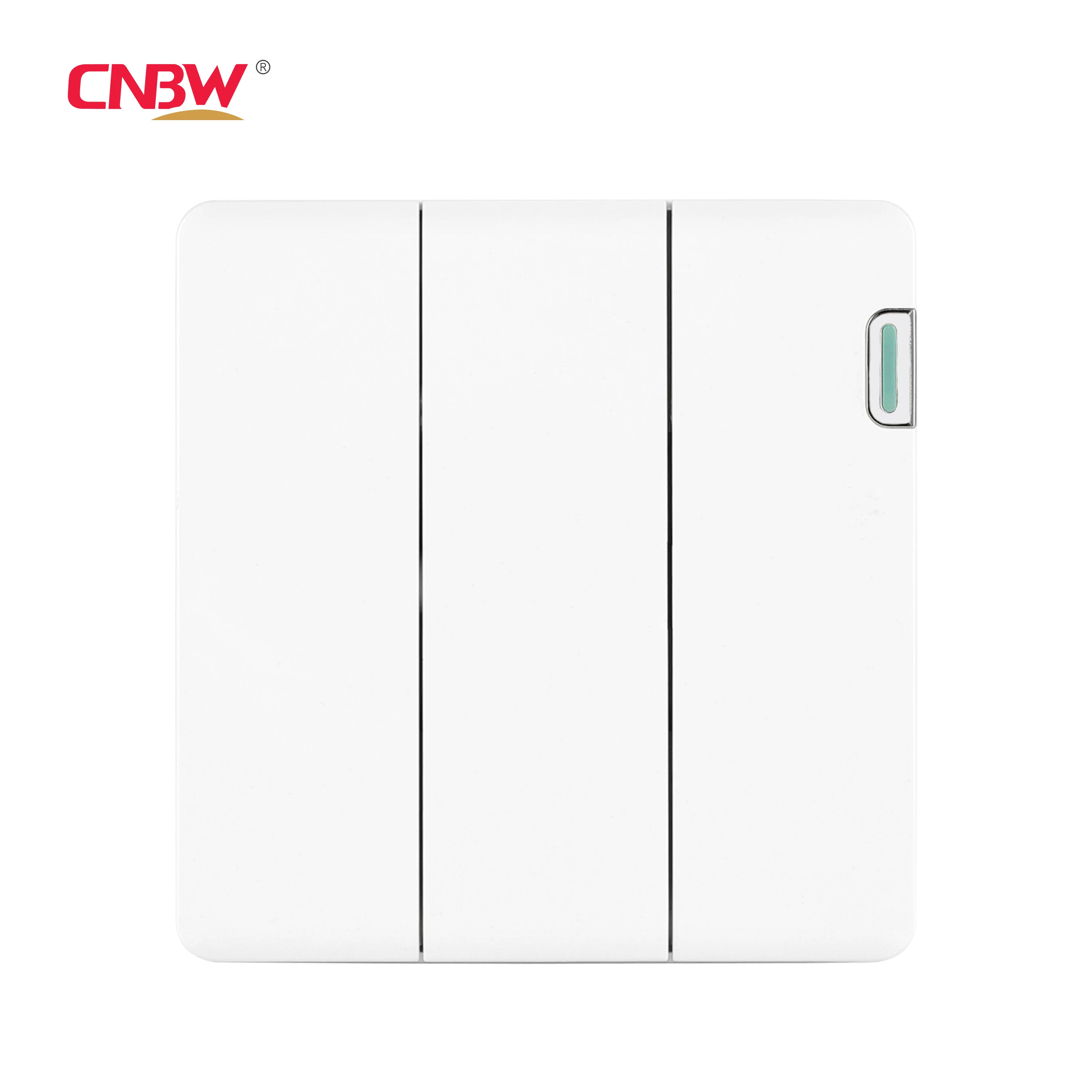 Wenzhou Switch Factory Wholesale Big Panel Colorful 3 Gang 1 Way Led Light Switches Electric Switches Mold