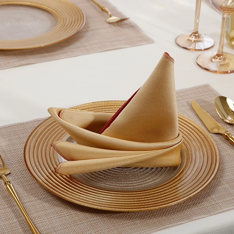 China supplier hotel wedding luxury linen napkins 100% cotton banquet square custom table napkin for dinner