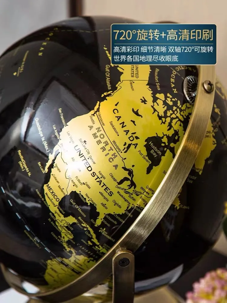 Creative Metal Stand Multilingual World Globe Geography Office Home Decoration Ornament Globe