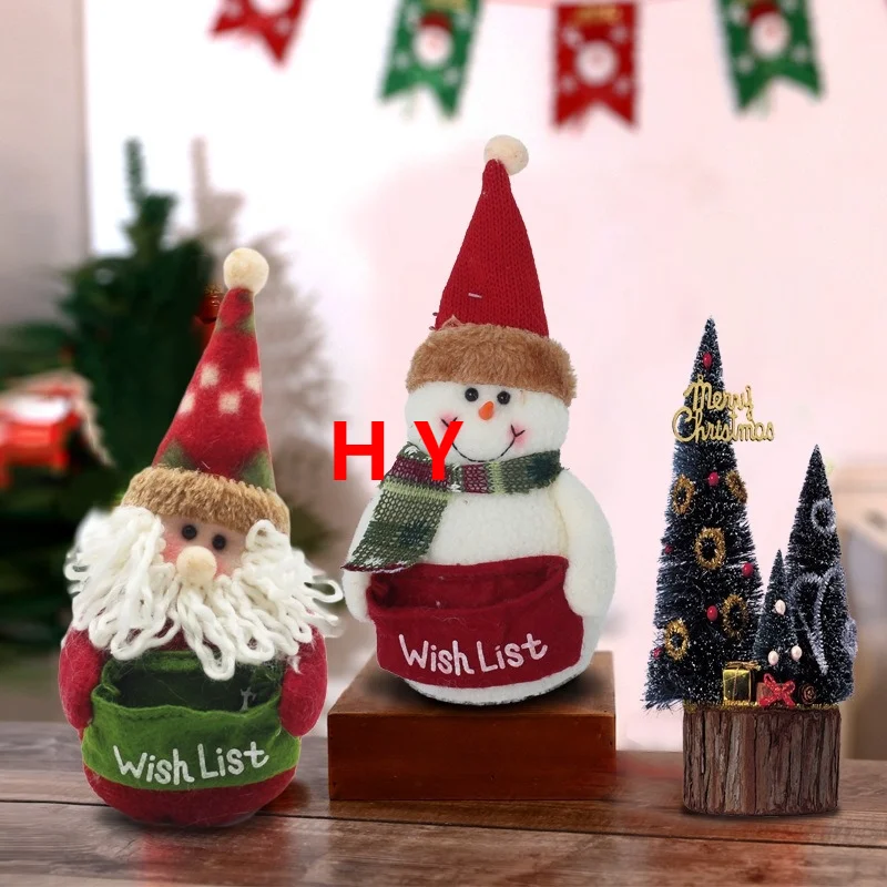 Christmas Decorative Supplies Snowman Santa Claus Cartoon Doll Christmas Atmosphere Decoration
