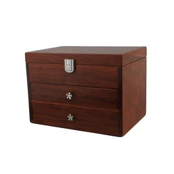 Luxury craft gifts jewelry case large capacity cosmetic organizer box storage makeup with wooden