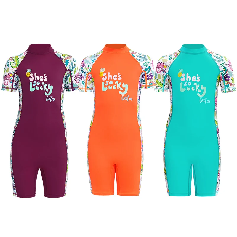 Factory Direct Kids Girls Boys Uv 50+  Wetsuit Full Body Neoprene Long Sleeve One Piece 2.5mm Bikini Brazilian Swimwear