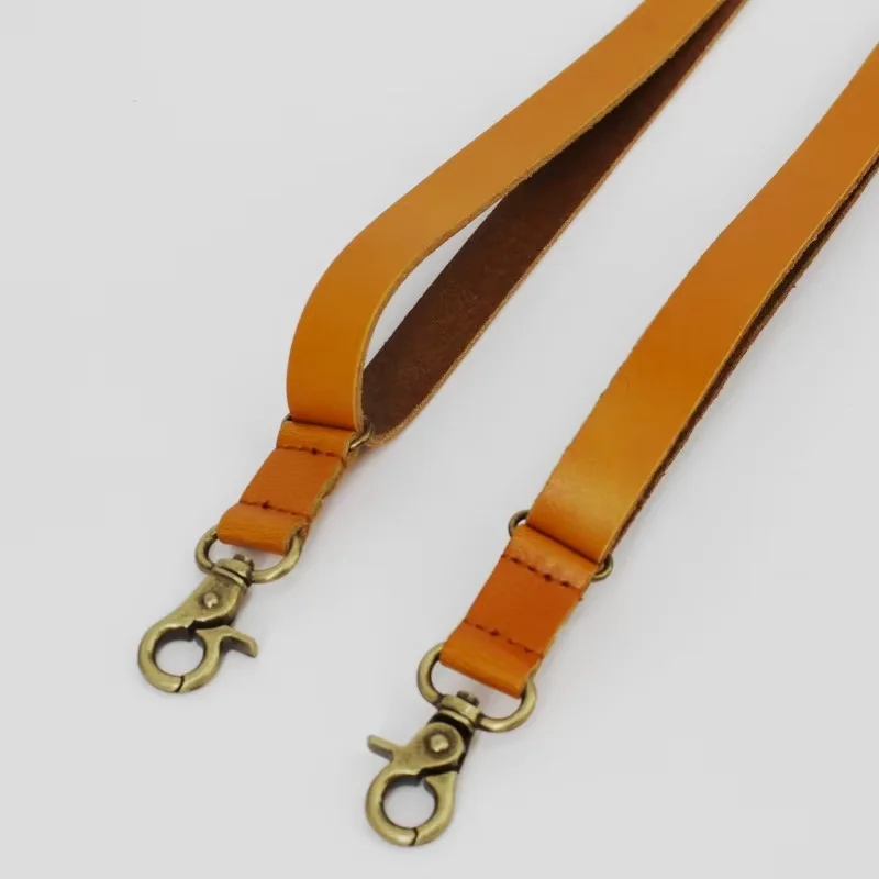 Wholesale Elastic Stretch Y-back Top Grain Genuine Skinny Brown Leather Suspenders for Men