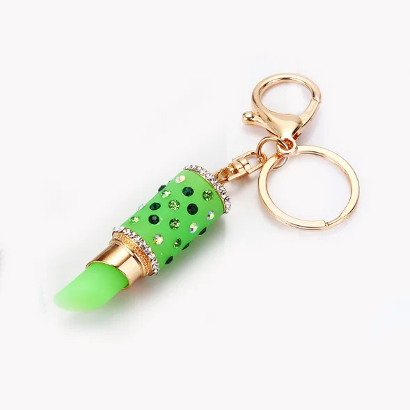 Hot Sale Custom Cheap Craft Lipstick Handbag Charm Safety Gift Sublimation Custom Metal Keychain