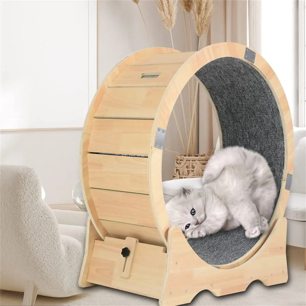 MEOW LOVE PET Quiet Stable & Easy Install Safe Cat Running Wheel Unstuck Paw Cat Treadmill for Exercise
