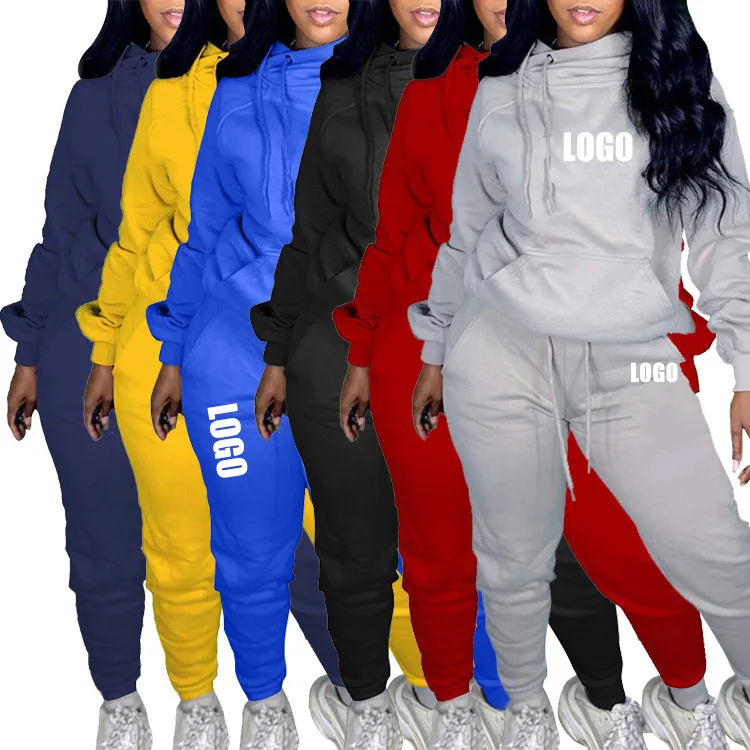 S-3XL Custom Logo Ladies Jogger 2 Piece Fitness Clothing Sweat Track Suits Jogging Sportsuit Womens Tracksuits