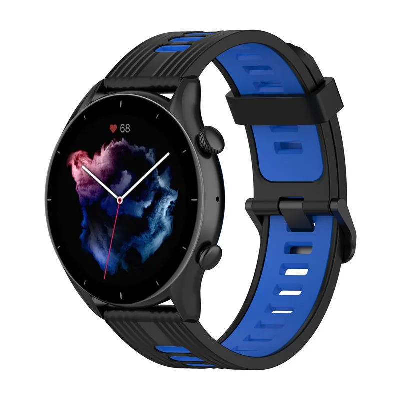 Yida 22mm Dual silicone watch straps for  amazfit GTR3  PRO  GTR2  ; Compatible with Huawei, Garmin, Samusng, Xiaomi models