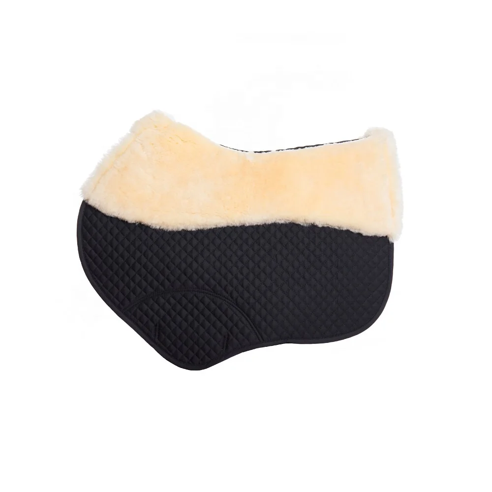 Australian Sheepskin Horse Saddle Pad Black Fleece Numnah Best Selling Wholesale Saddle Pad
