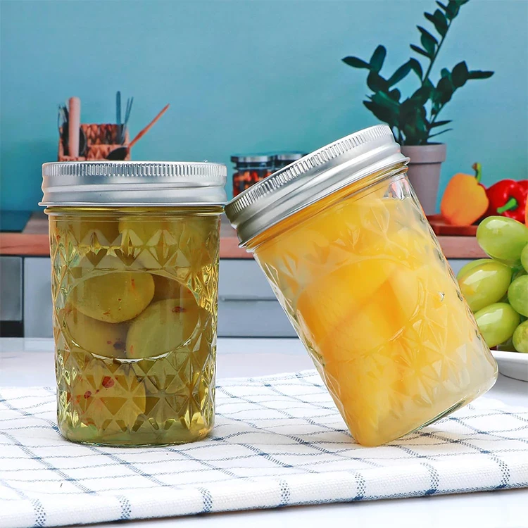 Glass Jar in bulk Wholesale Wide Mouth Mason Jars 4oz 6oz 8oz 10oz 12oz 16oz 22oz Glass Canning jam Jar with Lid
