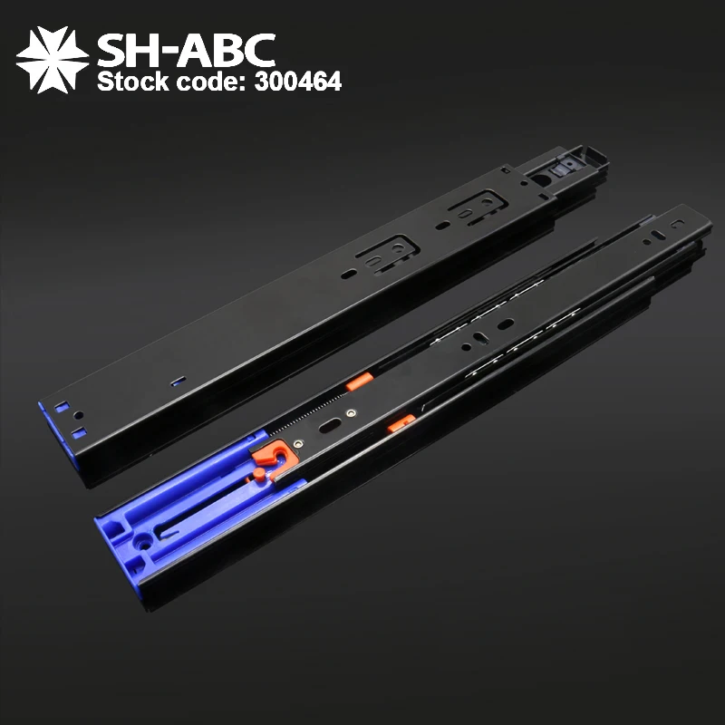 
SH-ABC soft close full extension sidemount ball bearing drawer slides SH4605FC-03B-250 