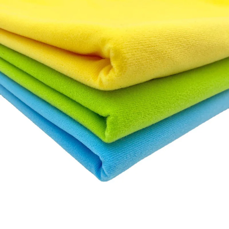 Soft 100% Polyester Warp Knitting Fabric Holland Velvet Shinny Fabric