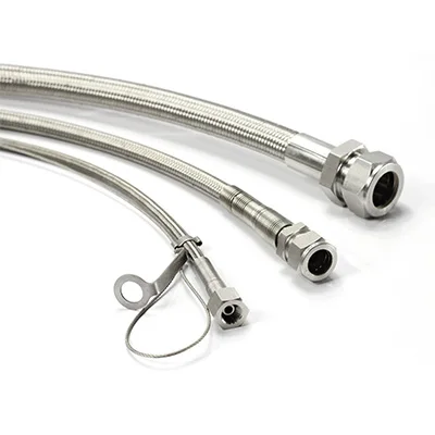 High pressure 2800 psi PTFE core tubing Swagelok TH type  1/4' 3/8' 1/2' NPT OD VCR customized length PTFE- Lined hose