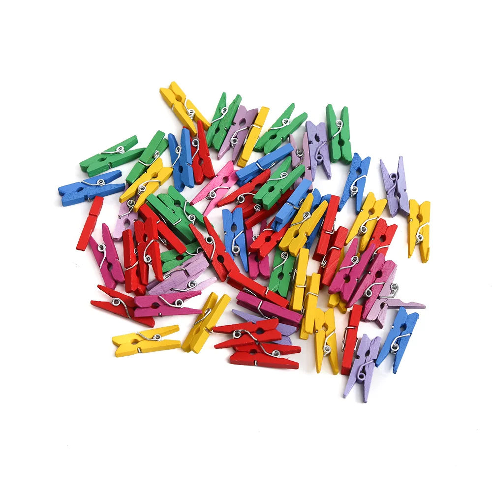 mini wooden colored clothespins craft peg pins clips for photos pictures paper crafts